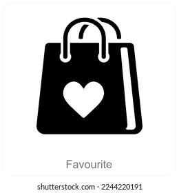 Favorite Bag and bag icon concept