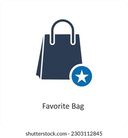 Favorite Bag and shopping icon concept