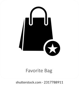 Favorite Bag and shopping icon concept