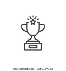 Favorite Bet line icon. linear style sign for mobile concept and web design. A trophy with a star outline vector icon. Symbol, logo illustration. Vector graphics