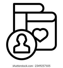 Favorite book author line icon. Best seller book vector illustration isolated on white. Popular book outline style designed for and app.