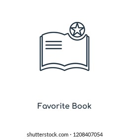 Favorite Book concept line icon. Linear Favorite Book concept outline symbol design. This simple element illustration can be used for web and mobile UI/UX.