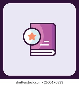 Favorite Book Icon Design: Purple Book with Star Rating