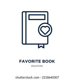 favorite book icon from education collection. Thin linear favorite book, favorite, internet outline icon isolated on white background. Line vector favorite book sign, symbol for web and mobile