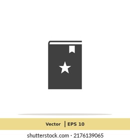 Favorite Book Icon. Library Symbol. Design Logo Template. Vector Icon EPS 10 Pixel Perfect