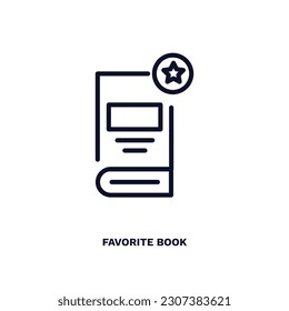 favorite book icon. Thin line favorite book icon from education and science collection. Outline vector isolated on white background. Editable favorite book symbol can be used web and mobile