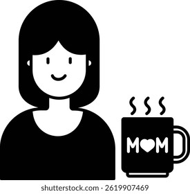 Mom’s Favorite Book   illustration with isolated background