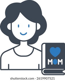  Mom’s Favorite Book  illustration with isolated background