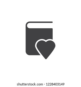 Favorite book love vector icon. filled flat sign for mobile concept and web design. Heart book simple solid icon. Symbol, logo illustration. Pixel perfect vector graphics