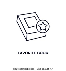 favorite book outline icon. Linear vector from education concept. Thin line favorite book icon isolated on white background