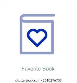Favorite Book and study icon concept