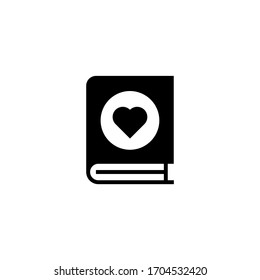 Icono vectorial de libro favorito en el diseño plano sólido negro icono aislado en fondo blanco