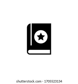 Favorite book vector icon in black solid flat design icon isolated on white background