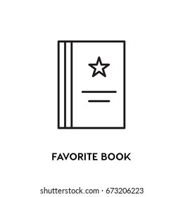 Favorite Book Vector Icon, library symbol. Modern, simple flat vector illustration for web site or  mobile app