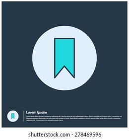 Favorite bookmark icon, vector illustration. Flat design style