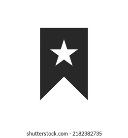 Favorite bookmark icon vector in white