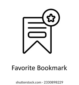 Favorite Bookmark Vector  outline Icon Design illustration. User interface Symbol on White background EPS 10 File