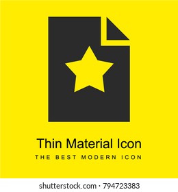 Favorite bright yellow material minimal icon or logo design