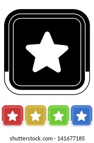 Favorite button retro colors square