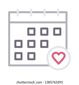 favorite calendar color line icon 
