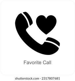 Favorite Call and calling icon concept