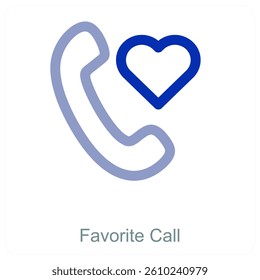 Favorite Call and landline icon concept