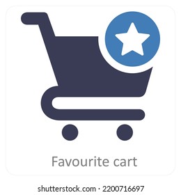 Favorite Cart And Favorite icon concept