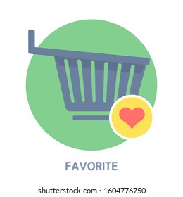 Favorite cart items icon concept
