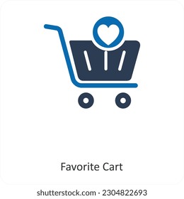 Favorite Cart and trolley icon concept