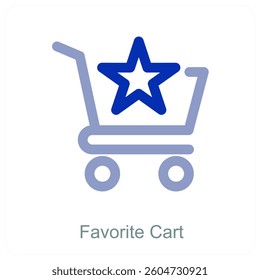 Favorite Cart and trolley icon concept