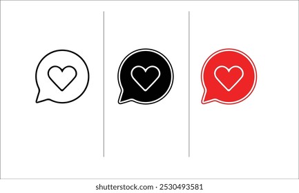 Favorite Chat Icons | Solid, Line, and Color Styles