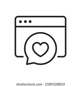 Favorite chat thin line icons. Perfect pixel on transparent background