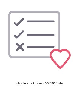 favorite checklist vector color line icon