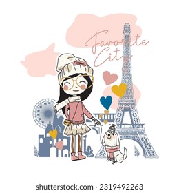 Favorite City Eiffel Tower Vector