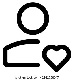 favorite classic user profile picture with heart logotype