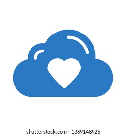 favorite cloud glyph double color icon