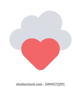 Favorite cloud storage, cloud and heart vector design