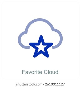 Favorite Cloud and storage icon concept