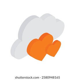 favorite Cloud Vector Flat Isometric Icon Style illustration. Eps 10 File