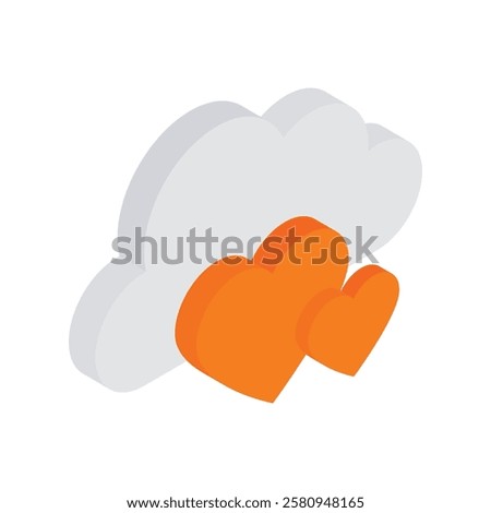 favorite Cloud Vector Flat Isometric Icon Style illustration. Eps 10 File