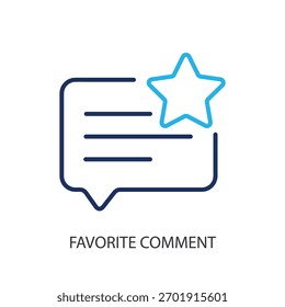 Favorite comment thin line icons. Original vector illustration.