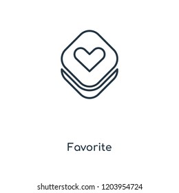 Favorite concept line icon. Linear Favorite concept outline symbol design. This simple element illustration can be used for web and mobile UI/UX.