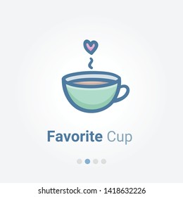 Favorite Cup Illustration Vector Icon