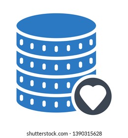 favorite database glyph double color icon