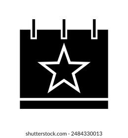 favorite day calendar icon, silhouette vector isolated on white background. simple and modern design
