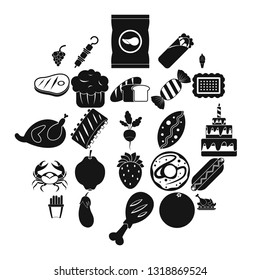 Favorite delicacy icons set. Simple set of 25 favorite delicacy vector icons for web isolated on white background