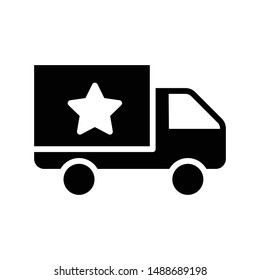favorite delivery glyph flat vector icon