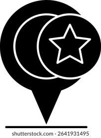 Favorite Destination Glyph Vector Icon Design