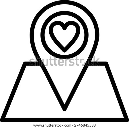 Favorite Destination Line Icon and Vector