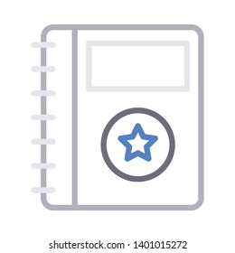 favorite diary vector color line icon